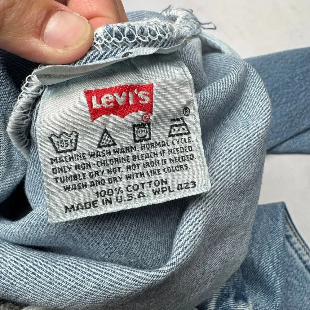 Vintage 90s Levis 501 Paint Splatter Jeans Mens 30x26 Western Grunge Made in USA